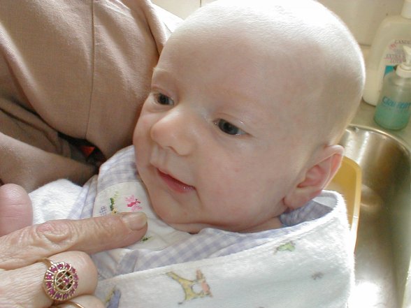 Annabelle, Awake in Granny's Arms.